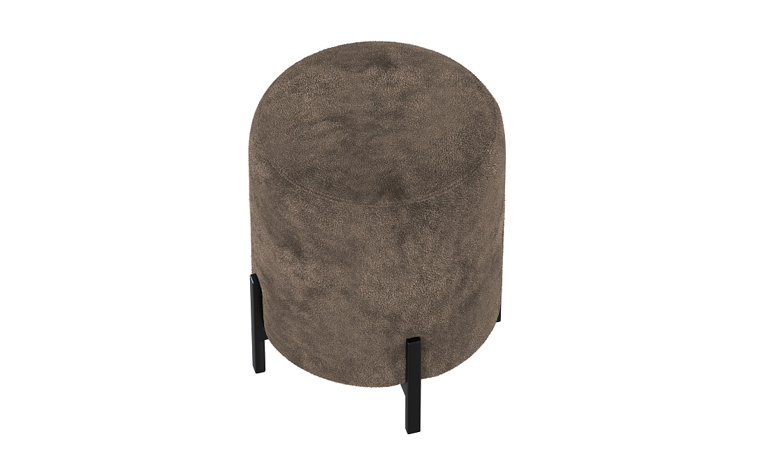 Пуф Люкс (круглый) велюр Панда браун шоколад